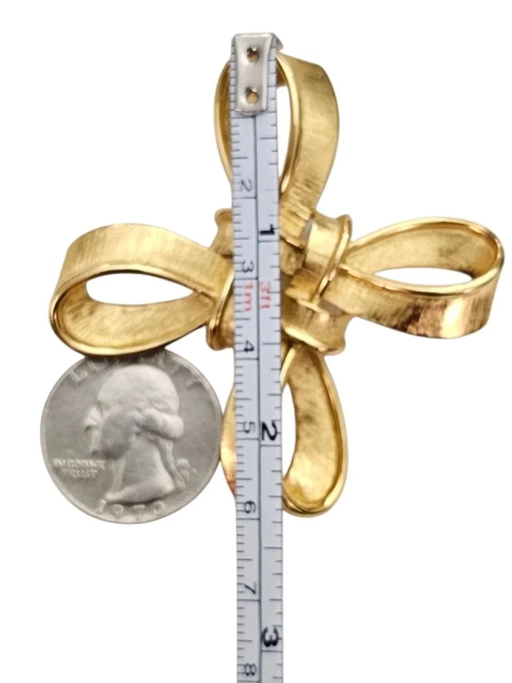 Trifari Gold Tone Maltese Cross Ribbon Brooch Signed, J109